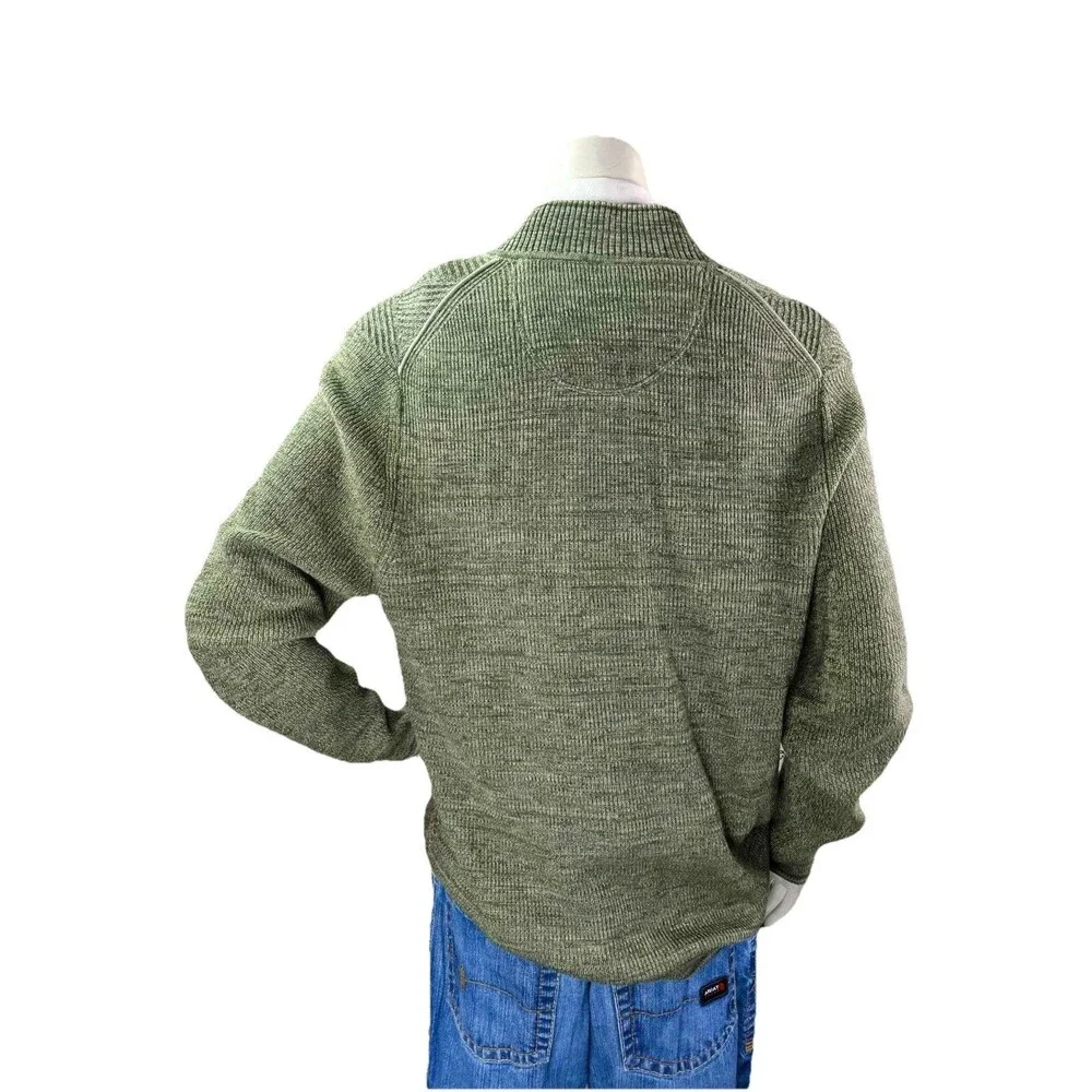 Tommy Bahama Sweater Mens XL Green Long Sleeve 1/4 Zip Pima Cotton Light Weight